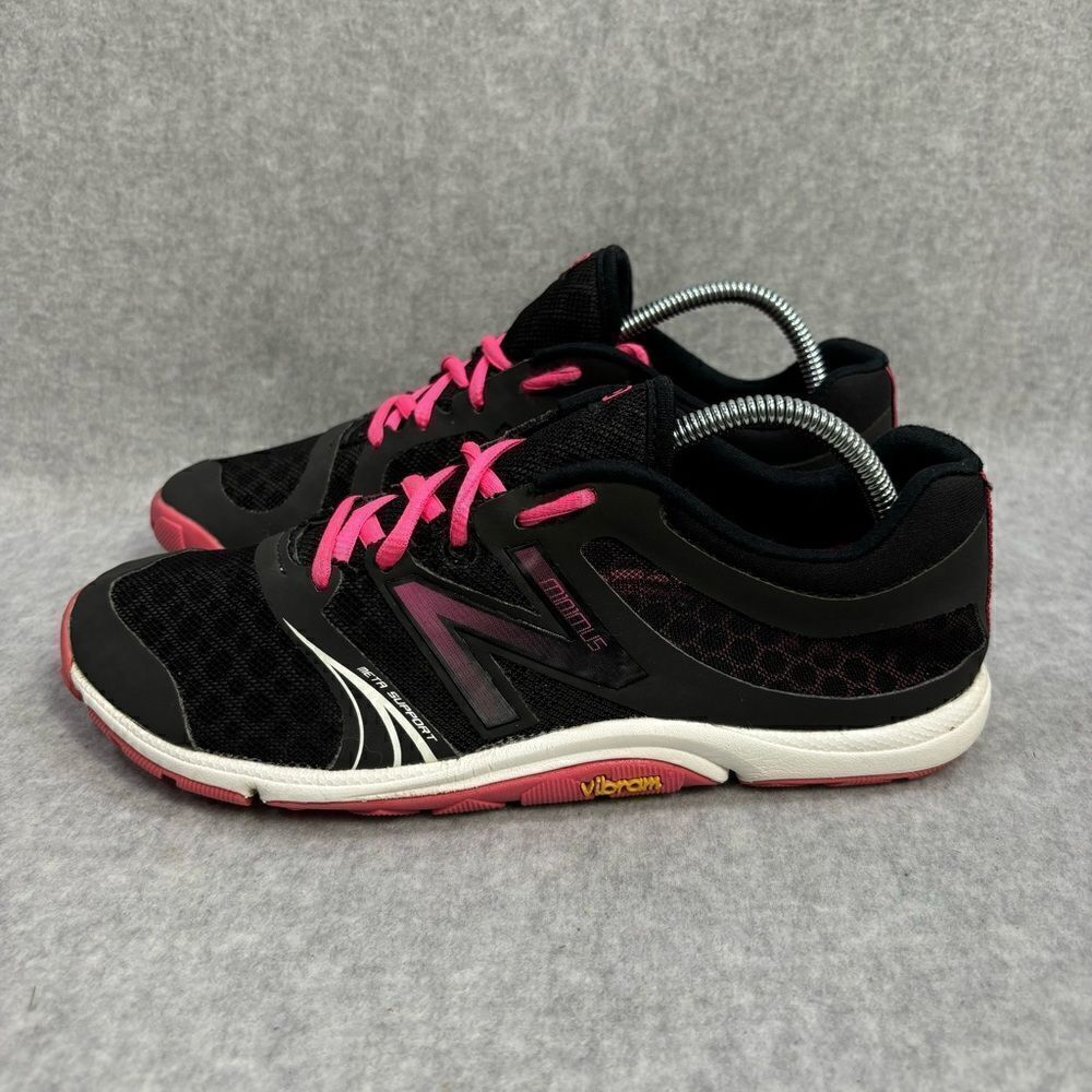 New Balance Minimus Womens Shoes Size 7.5 Black‎ & Pink Low Top Running Sneakers